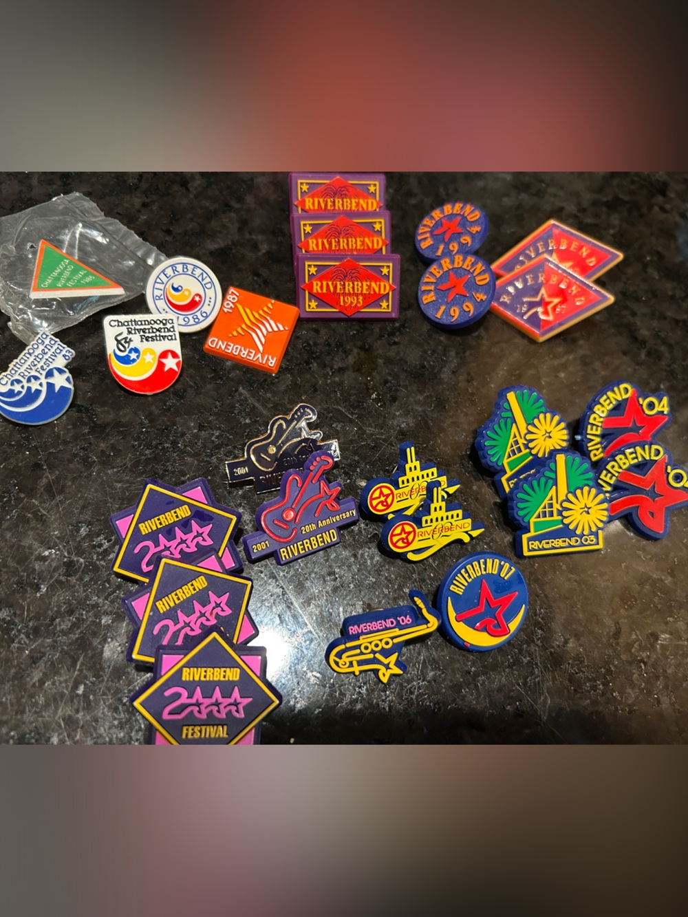 Riverbend Music Festival Vintage Pin Lot 1983 - 2007 Chattanooga TN